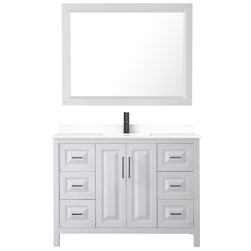 Daria 48" Free Standing Single Basin Vanity Set with Cabinet, Cultured Marble Vanity Top, and Framed Mirror - image 12