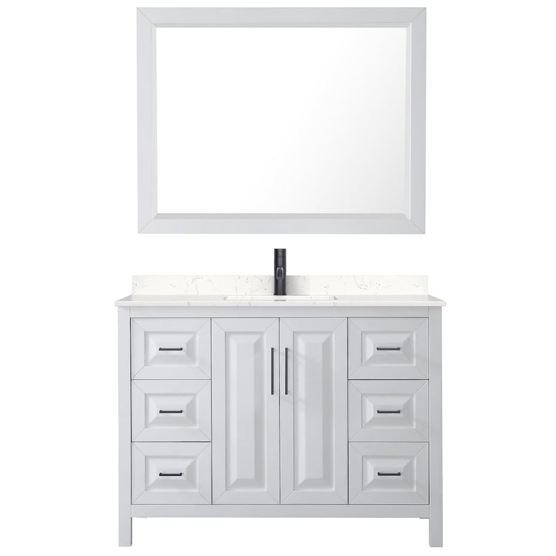 Daria 48" Free Standing Single Basin Vanity Set with Cabinet, Cultured Marble Vanity Top, and Framed Mirror - image 13