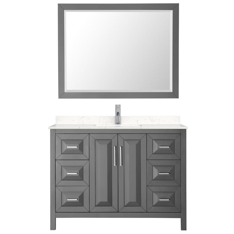 Daria 48" Free Standing Single Basin Vanity Set with Cabinet, Cultured Marble Vanity Top, and Framed Mirror - image 18