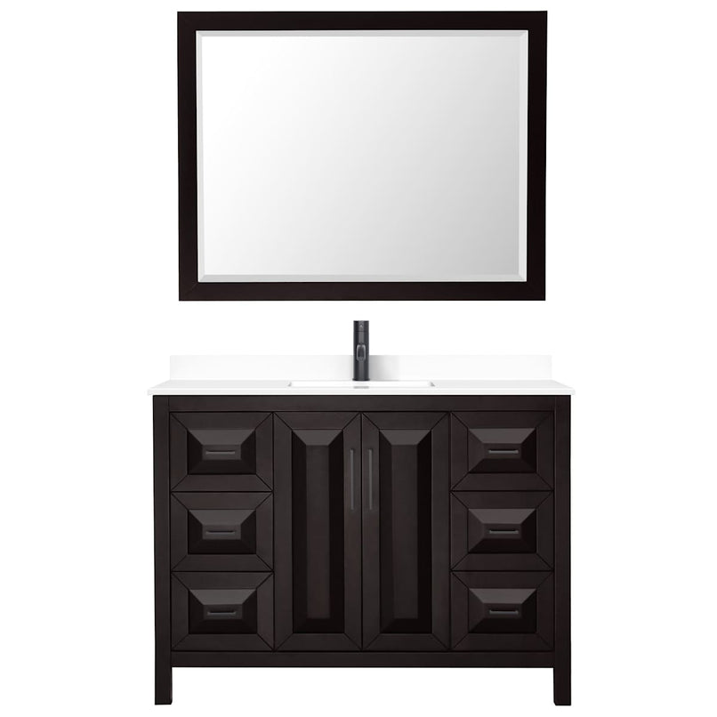 Daria 48" Free Standing Single Basin Vanity Set with Cabinet, Cultured Marble Vanity Top, and Framed Mirror - image 21