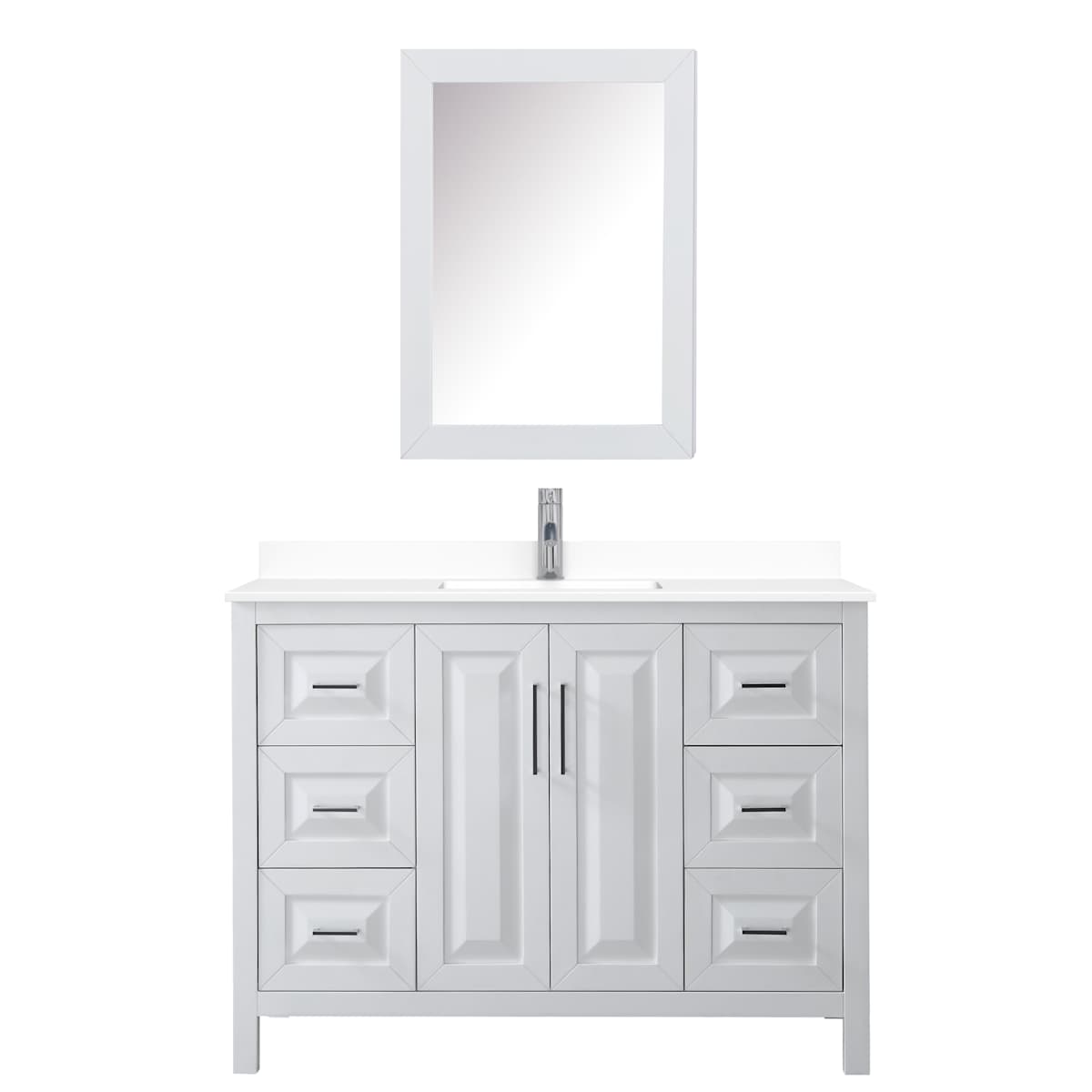 Daria 48" Free Standing Single Basin Vanity Set with Cabinet, Cultured Marble Vanity Top, and Medicine Cabinet