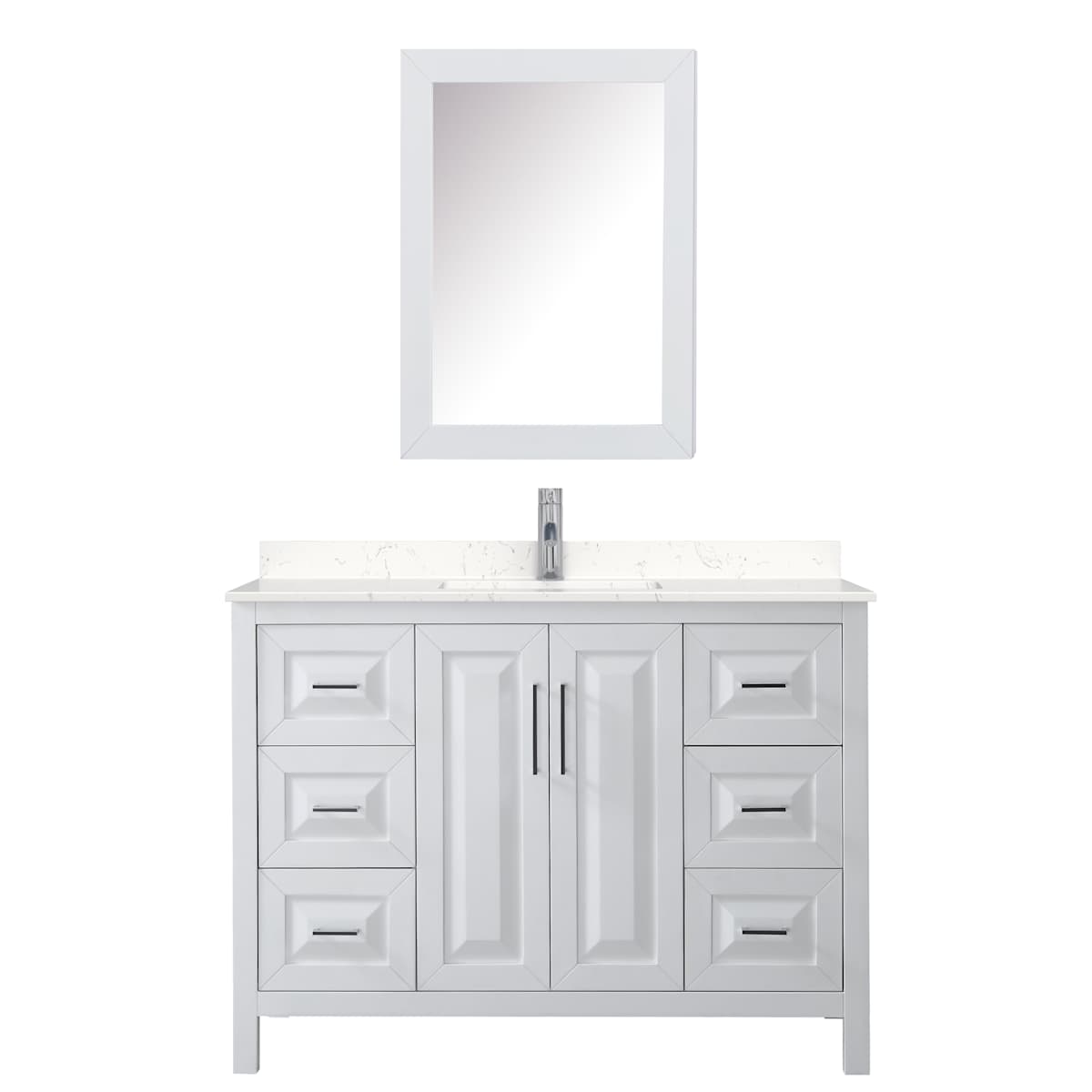Daria 48" Free Standing Single Basin Vanity Set with Cabinet, Cultured Marble Vanity Top, and Medicine Cabinet