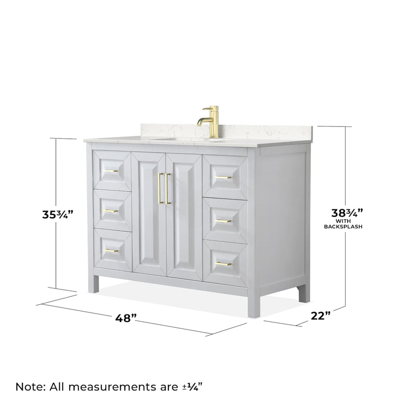 Daria 48" Free Standing Single Basin Vanity Set with Cultured Marble Vanity Top - image 5