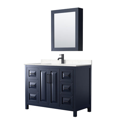 Daria 48" Free Standing Single Basin Vanity Set with Cabinet, Cultured Marble Vanity Top, and Medicine Cabinet - image 1
