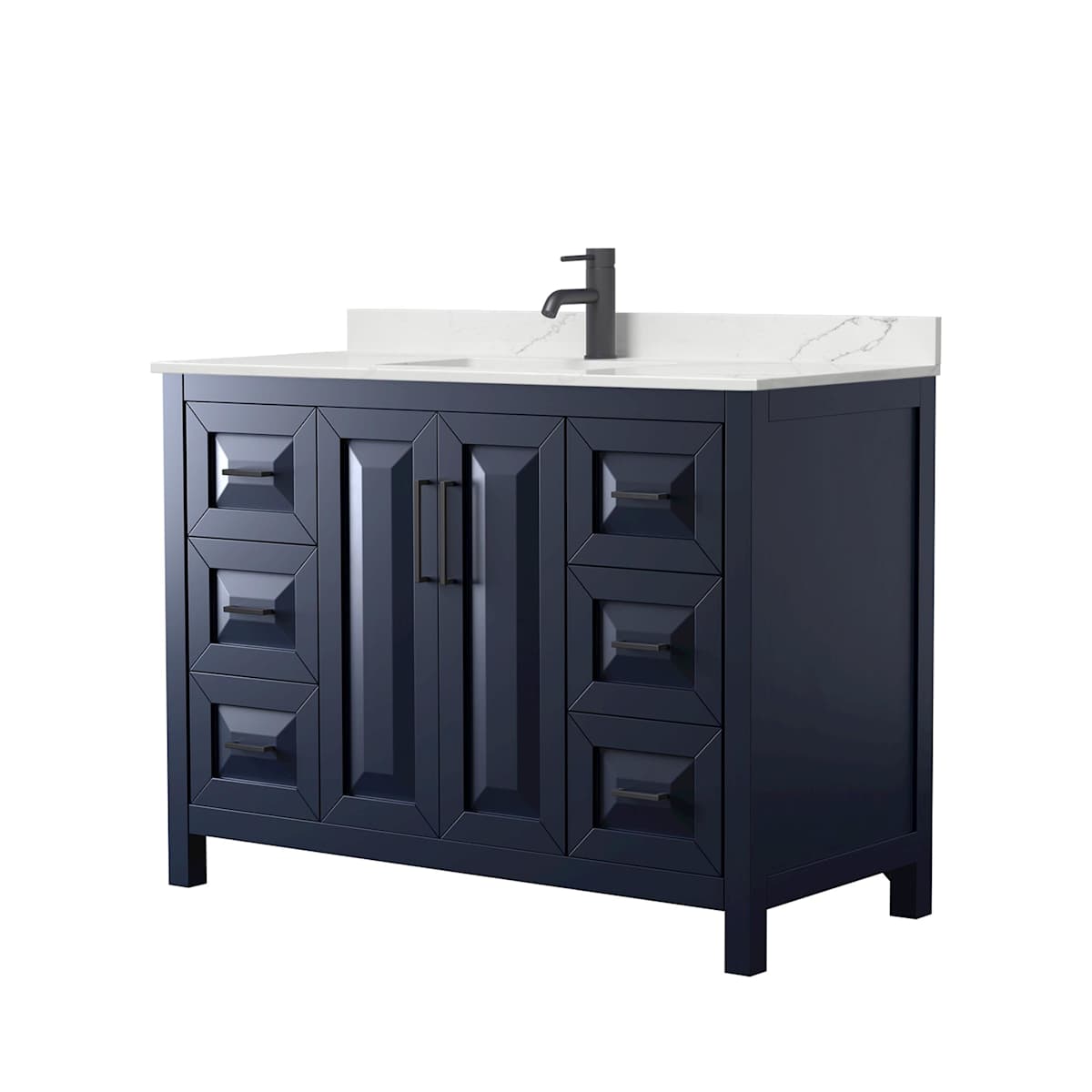 Daria 48" Free Standing Single Basin Vanity Set with Cabinet and Quartz Vanity Top