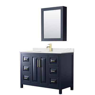 Daria 48" Free Standing Single Basin Vanity Set with Cabinet, Quartz Vanity Top, and Medicine Cabinet - image 1