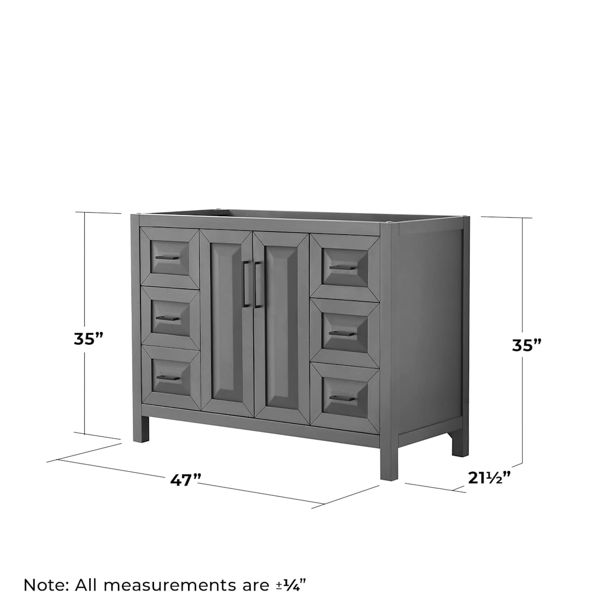 Daria 47" Single Free Standing Vanity Cabinet - Less Vanity Top - image 12