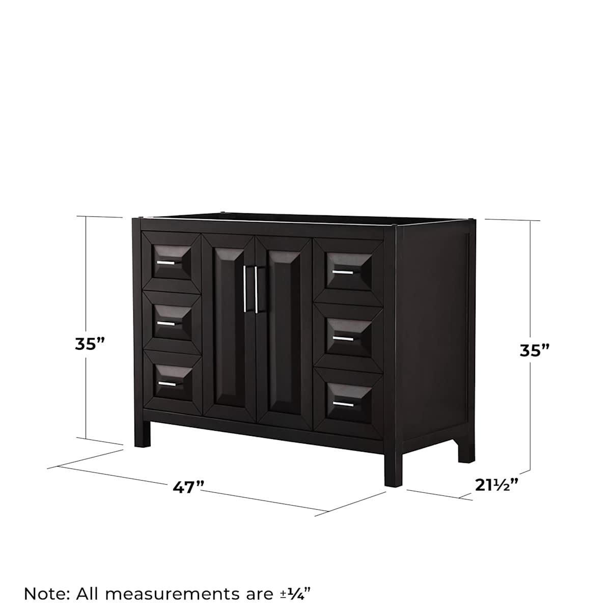 Daria 47" Single Free Standing Vanity Cabinet - Less Vanity Top - image 18