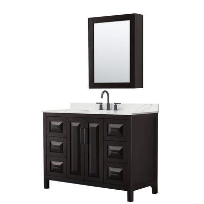 Daria 48" Free Standing Single Basin Vanity Set with Cabinet, Quartz Vanity Top, and Medicine Cabinet - image 1