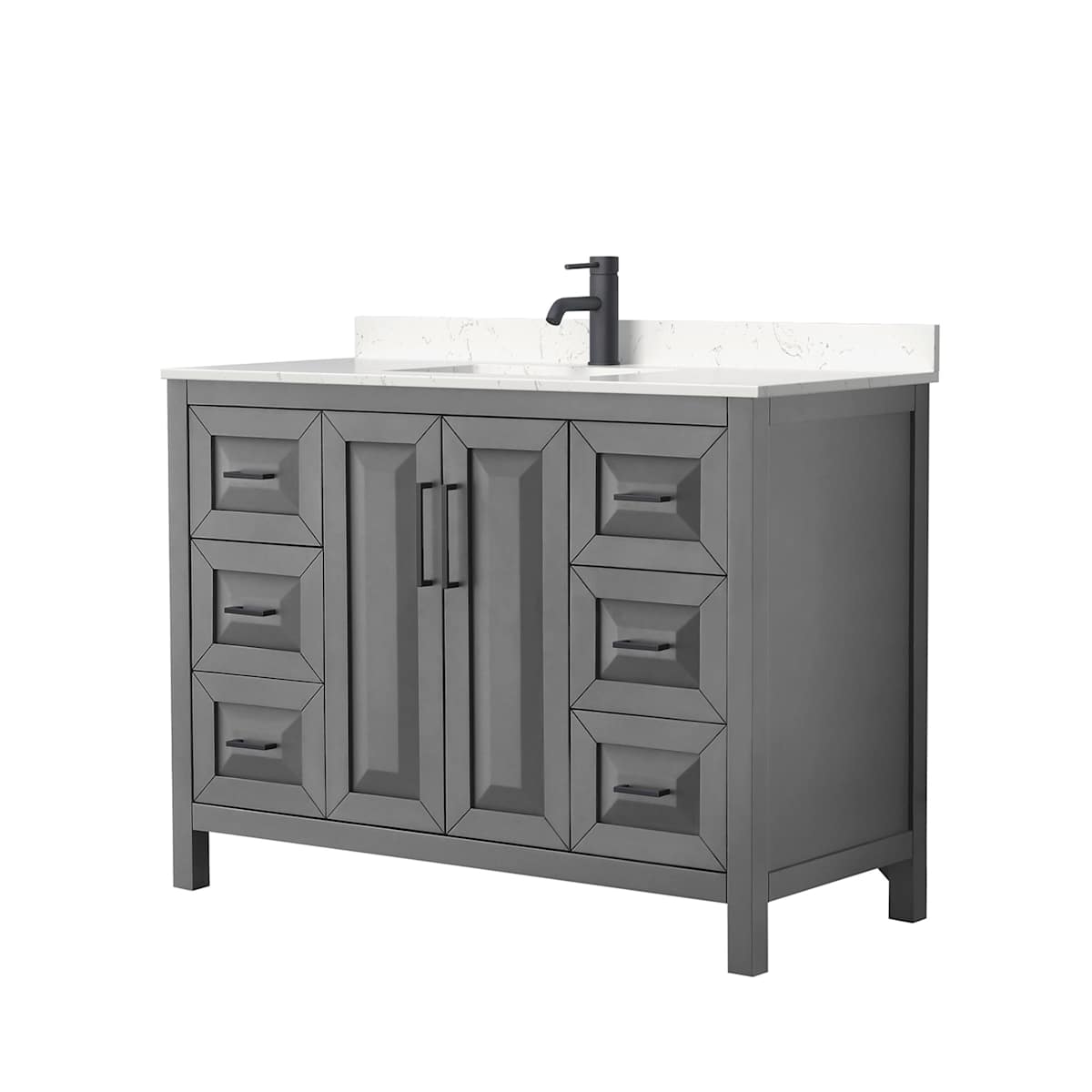 Daria 48" Free Standing Single Basin Vanity Set with Cultured Marble Vanity Top