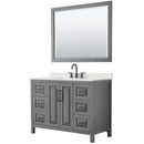 Daria 48" Free Standing Single Basin Vanity Set with Cabinet, Quartz Vanity Top, and Framed Mirror - image 1