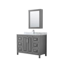 Daria 48" Free Standing Single Vanity Set with MDF Cabinet, Marble Vanity Top, Undermount Sink, and Medicine Cabinet - image 1