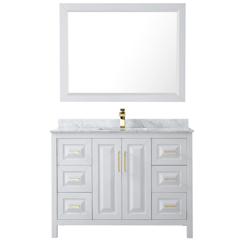Daria 48" Free Standing Single Vanity Set with MDF Cabinet, Marble Vanity Top, Undermount Sink, and Framed Mirror - image 7