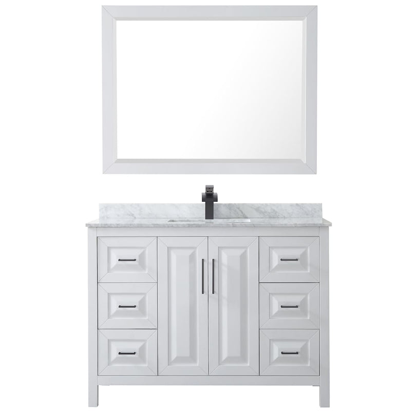 Daria 48" Free Standing Single Vanity Set with MDF Cabinet, Marble Vanity Top, Undermount Sink, and Framed Mirror - image 13