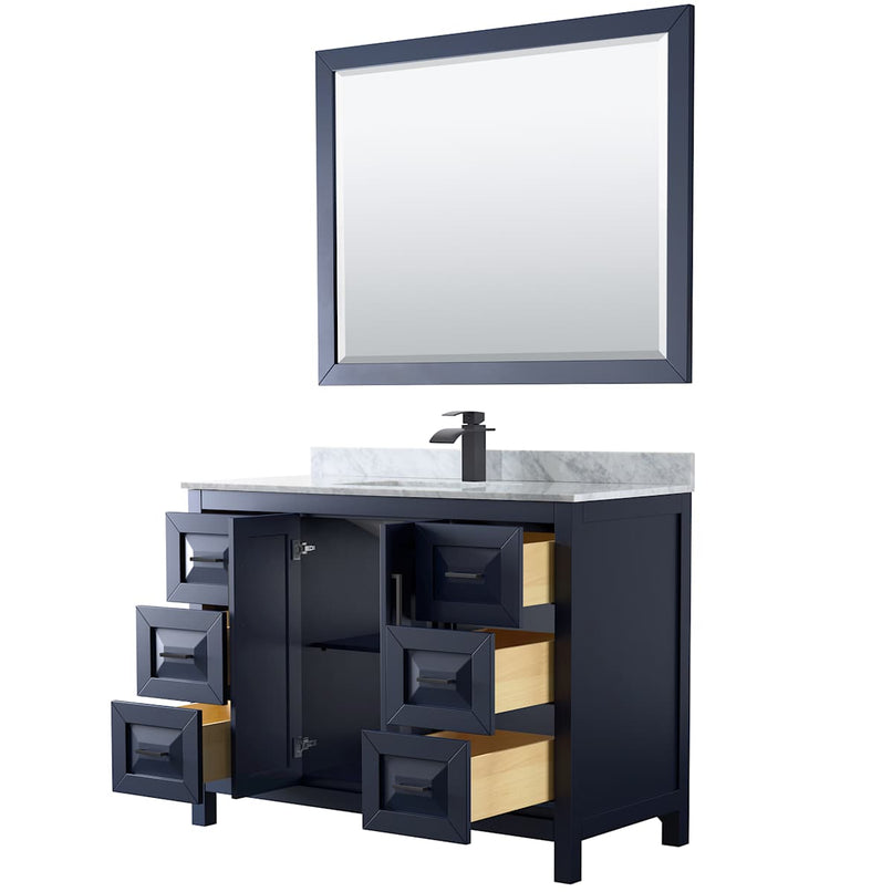 Daria 48" Free Standing Single Vanity Set with MDF Cabinet, Marble Vanity Top, Undermount Sink, and Framed Mirror - image 17