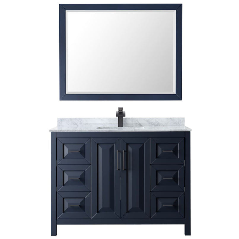 Daria 48" Free Standing Single Vanity Set with MDF Cabinet, Marble Vanity Top, Undermount Sink, and Framed Mirror - image 18