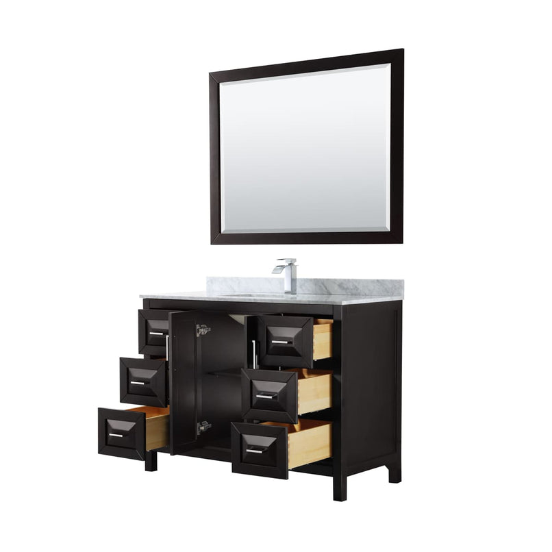 Daria 48" Free Standing Single Vanity Set with MDF Cabinet, Marble Vanity Top, Undermount Sink, and Framed Mirror - image 21