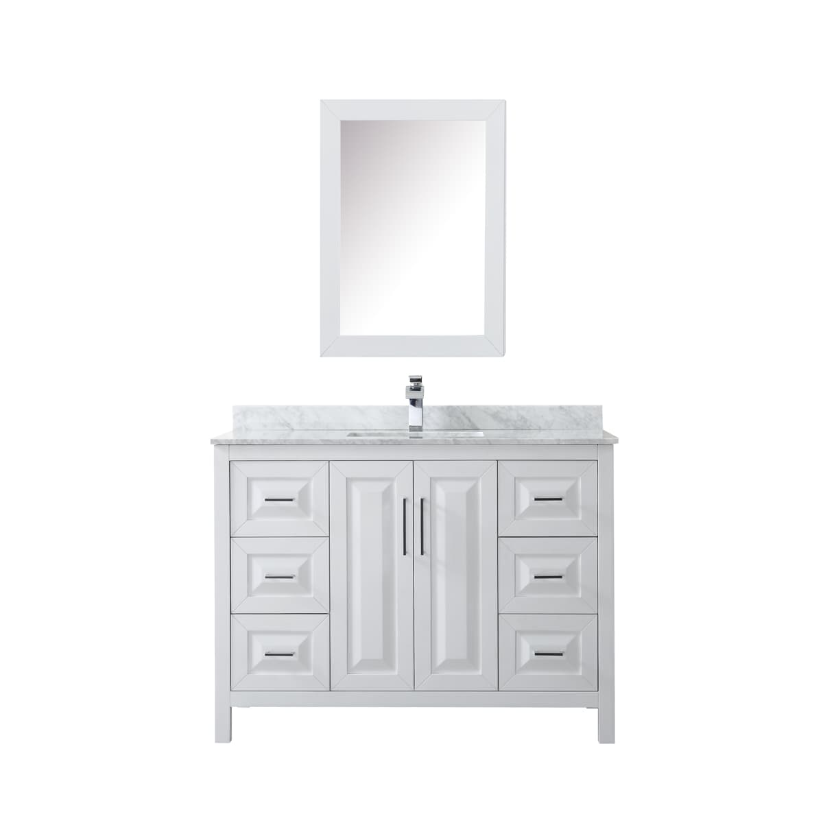 Daria 48" Free Standing Single Vanity Set with MDF Cabinet, Marble Vanity Top, Undermount Sink, and Medicine Cabinet
