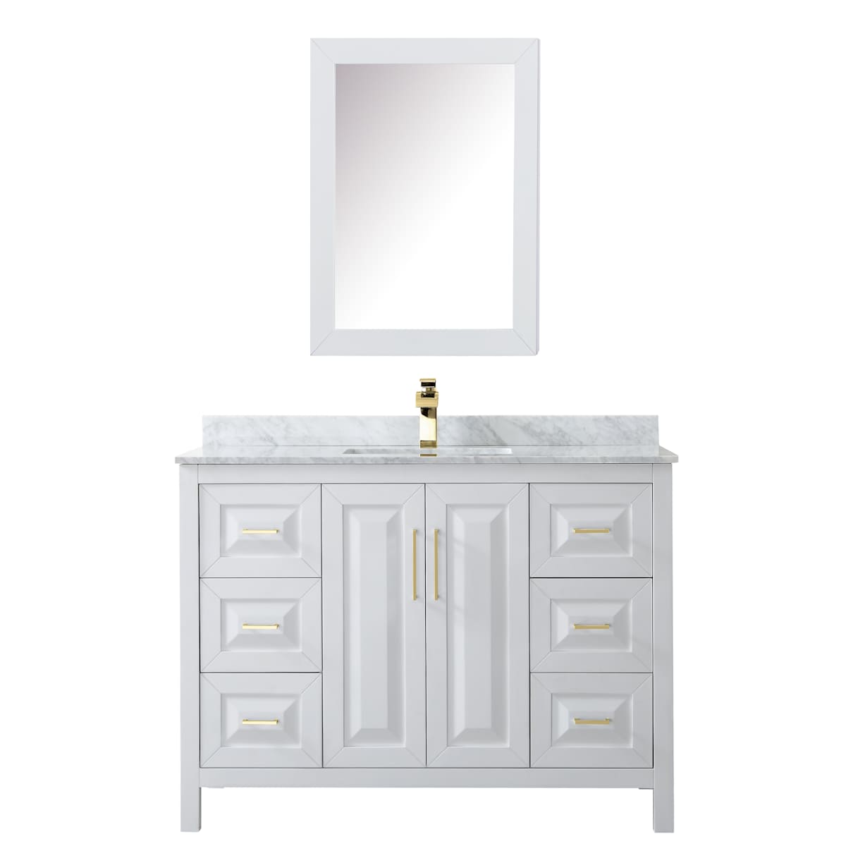 Daria 48" Free Standing Single Vanity Set with MDF Cabinet, Marble Vanity Top, Undermount Sink, and Medicine Cabinet