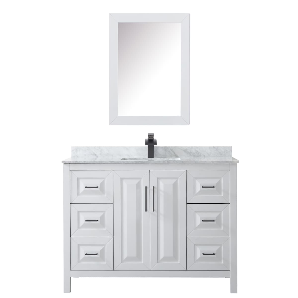 Daria 48" Free Standing Single Vanity Set with MDF Cabinet, Marble Vanity Top, Undermount Sink, and Medicine Cabinet