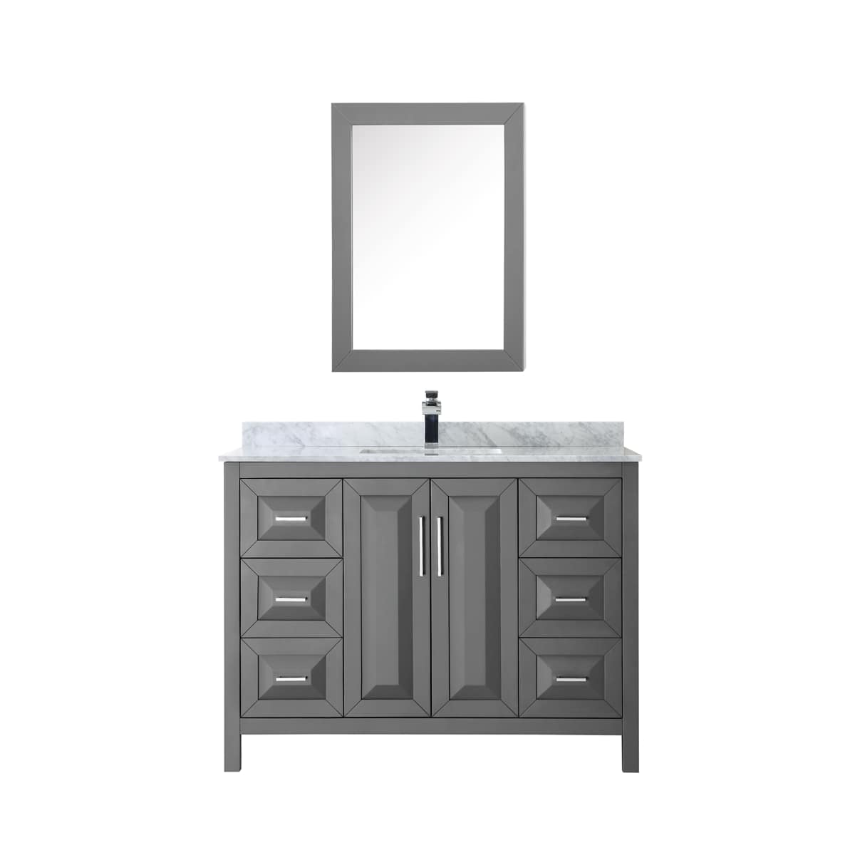 Daria 48" Free Standing Single Vanity Set with MDF Cabinet, Marble Vanity Top, Undermount Sink, and Medicine Cabinet