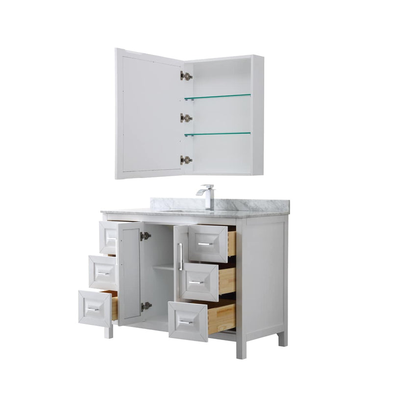 Daria 48" Free Standing Single Vanity Set with MDF Cabinet, Marble Vanity Top, Undermount Sink, and Medicine Cabinet - image 20