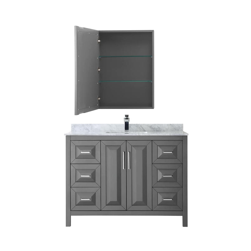 Daria 48" Free Standing Single Vanity Set with MDF Cabinet, Marble Vanity Top, Undermount Sink, and Medicine Cabinet - image 21