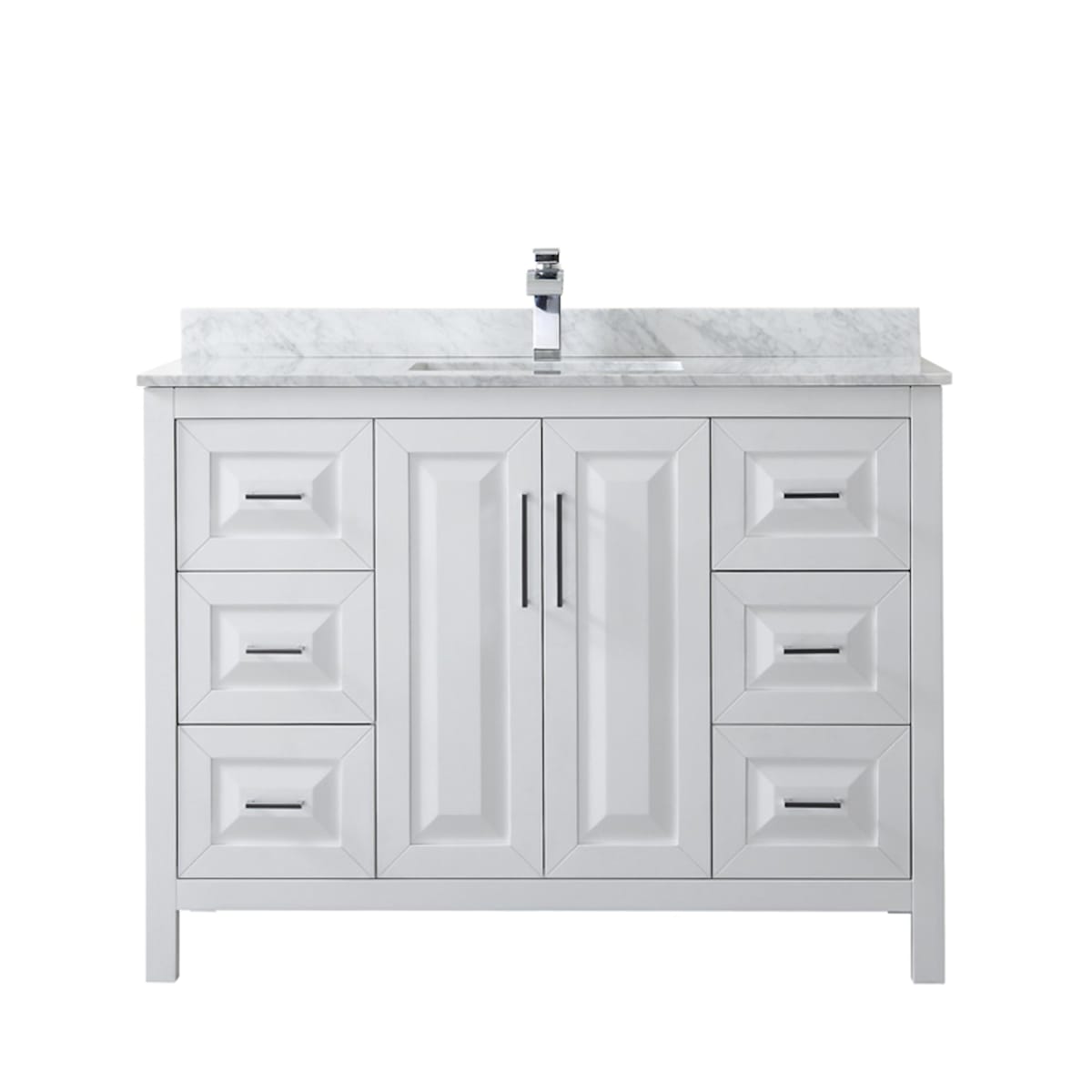 Daria 48" Free Standing Single Vanity Set with MDF Cabinet, Cultured Marble Vanity Top, and Undermount Sink