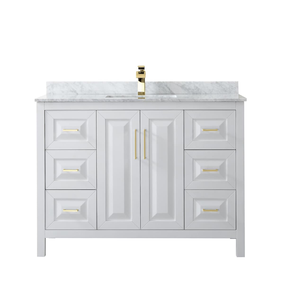 Daria 48" Free Standing Single Vanity Set with MDF Cabinet, Cultured Marble Vanity Top, and Undermount Sink