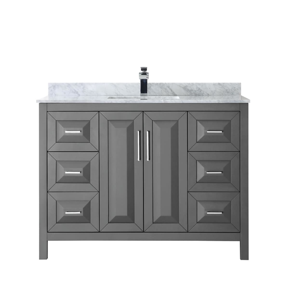 Daria 48" Free Standing Single Vanity Set with MDF Cabinet, Cultured Marble Vanity Top, and Undermount Sink