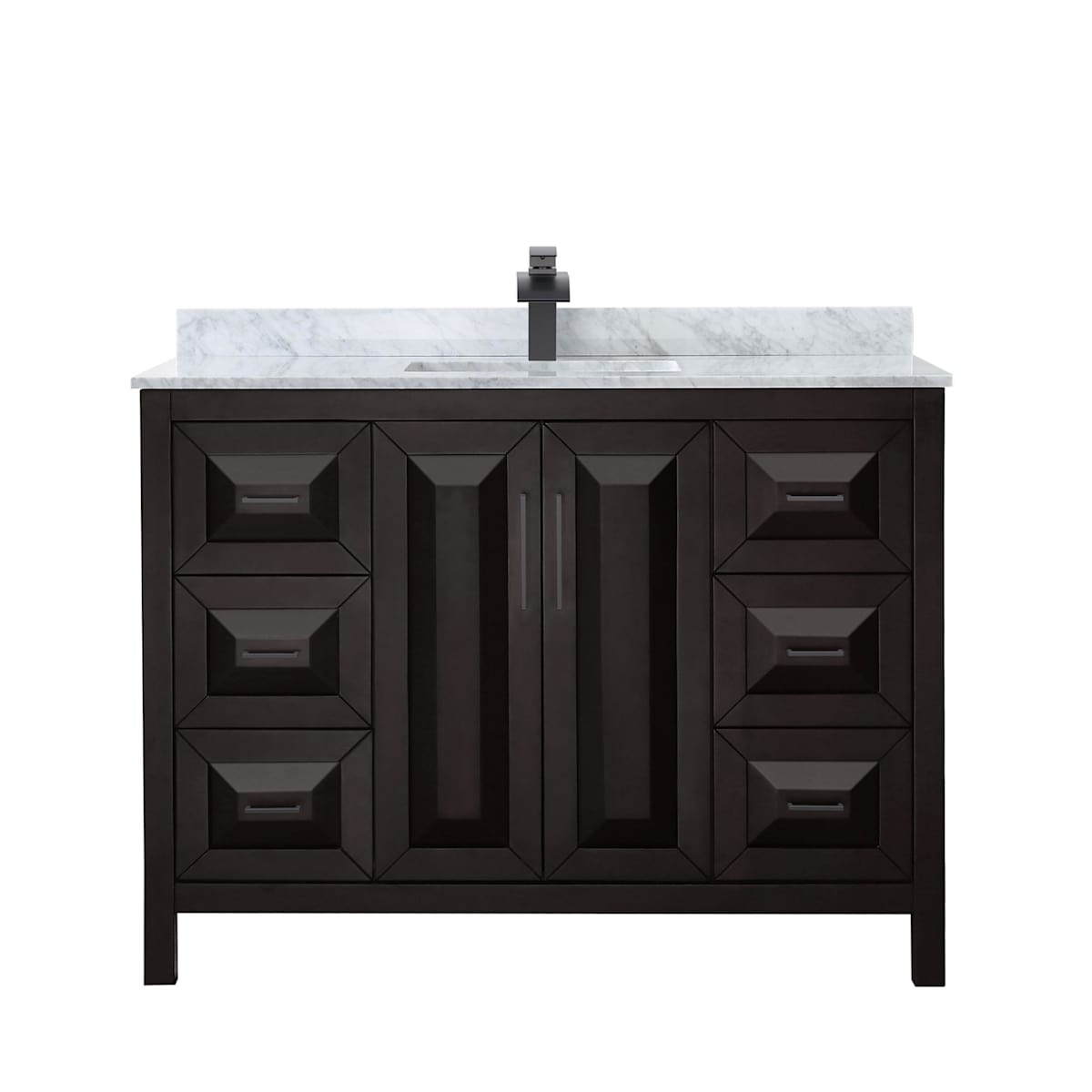 Daria 48" Free Standing Single Vanity Set with MDF Cabinet, Cultured Marble Vanity Top, and Undermount Sink