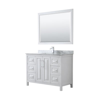 Daria 48" Free Standing Single Vanity Set with MDF Cabinet, Marble Vanity Top, Undermount Sink, and Framed Mirror - image 1