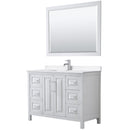 Daria 48" Free Standing Single Basin Vanity Set with Cabinet, Quartz Vanity Top, and Framed Mirror - image 1