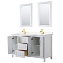Daria 60" Free Standing Double Basin Vanity Set with Cabinet, Cultured Marble Vanity Top, and Framed Mirror - image 2
