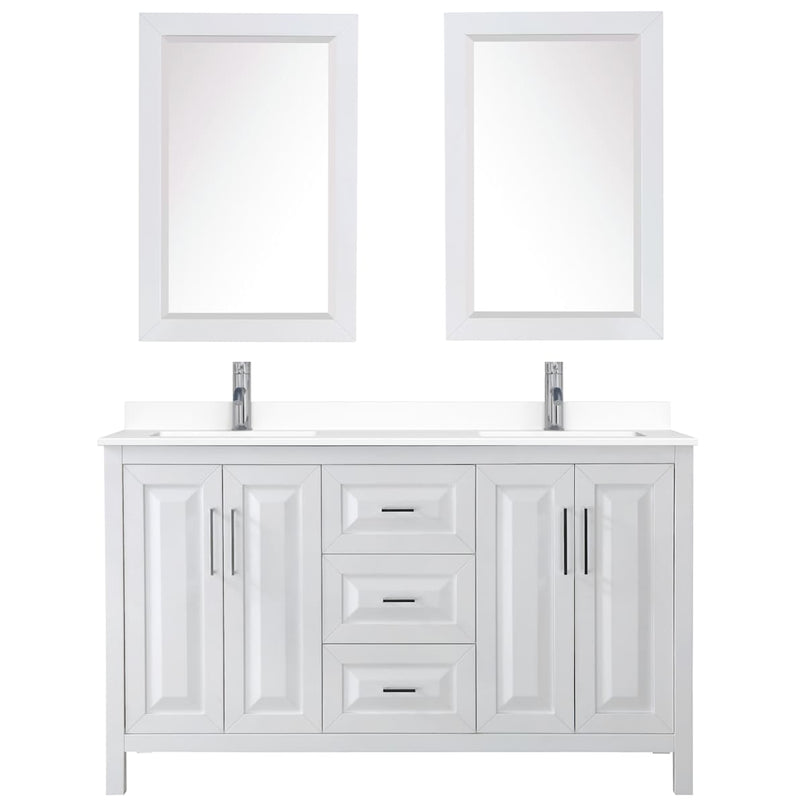Daria 60" Free Standing Double Basin Vanity Set with Cabinet, Cultured Marble Vanity Top, and Framed Mirror - image 7
