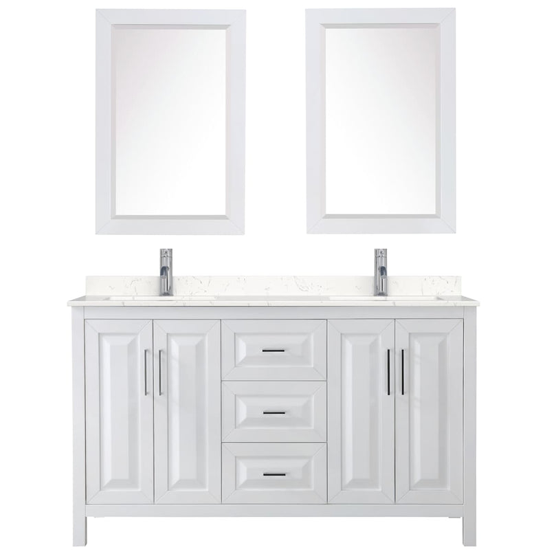 Daria 60" Free Standing Double Basin Vanity Set with Cabinet, Cultured Marble Vanity Top, and Framed Mirror - image 8