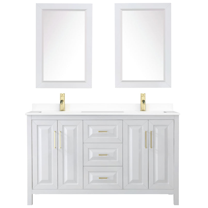 Daria 60" Free Standing Double Basin Vanity Set with Cabinet, Cultured Marble Vanity Top, and Framed Mirror - image 10