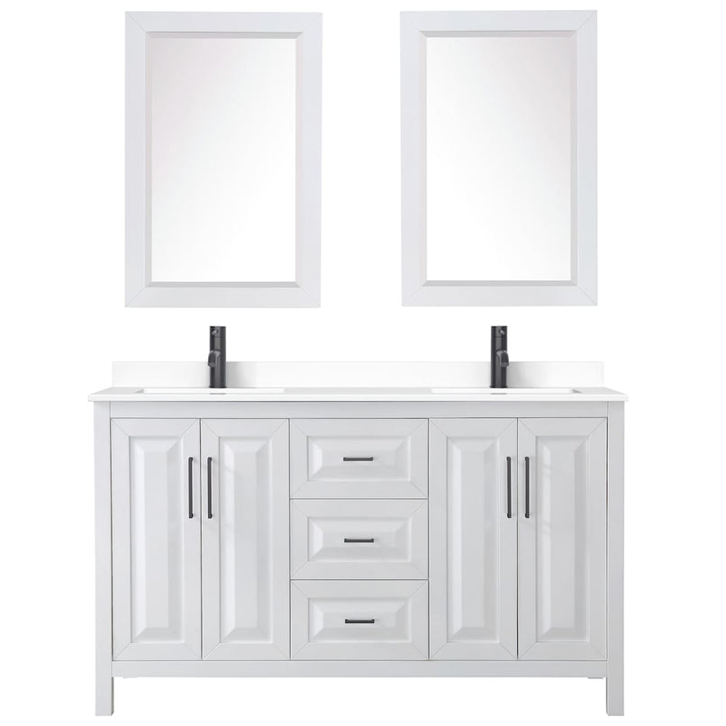 Daria 60" Free Standing Double Basin Vanity Set with Cabinet, Cultured Marble Vanity Top, and Framed Mirror - image 11