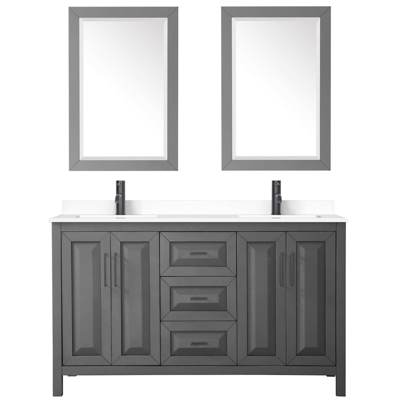 Daria 60" Free Standing Double Basin Vanity Set with Cabinet, Cultured Marble Vanity Top, and Framed Mirror - image 16
