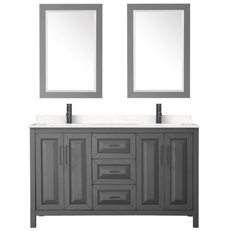 Daria 60" Free Standing Double Basin Vanity Set with Cabinet, Cultured Marble Vanity Top, and Framed Mirror - image 17