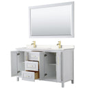 Daria 60" Free Standing Double Basin Vanity Set with Cabinet, Cultured Marble Vanity Top, and Framed Mirror - image 2