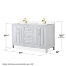 Daria 60" Free Standing Double Basin Vanity Set with Cabinet, Cultured Marble Vanity Top, and Framed Mirror - image 6