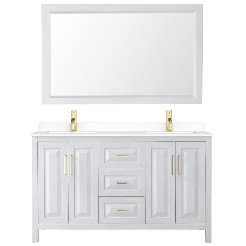 Daria 60" Free Standing Double Basin Vanity Set with Cabinet, Cultured Marble Vanity Top, and Framed Mirror - image 11