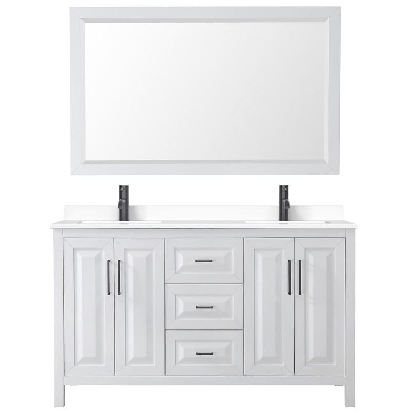 Daria 60" Free Standing Double Basin Vanity Set with Cabinet, Cultured Marble Vanity Top, and Framed Mirror - image 12