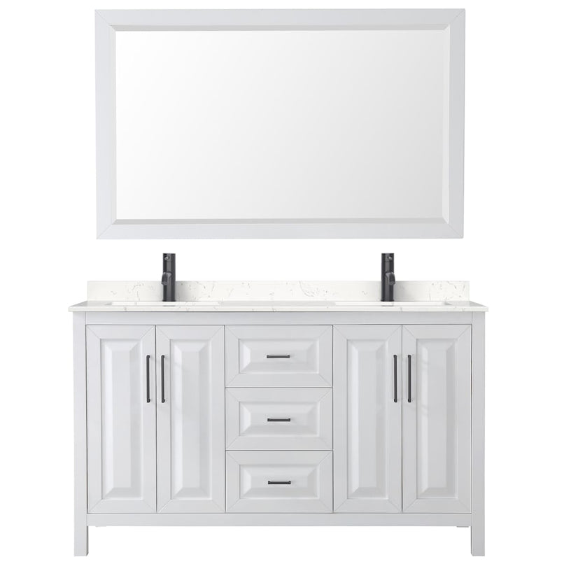 Daria 60" Free Standing Double Basin Vanity Set with Cabinet, Cultured Marble Vanity Top, and Framed Mirror - image 13