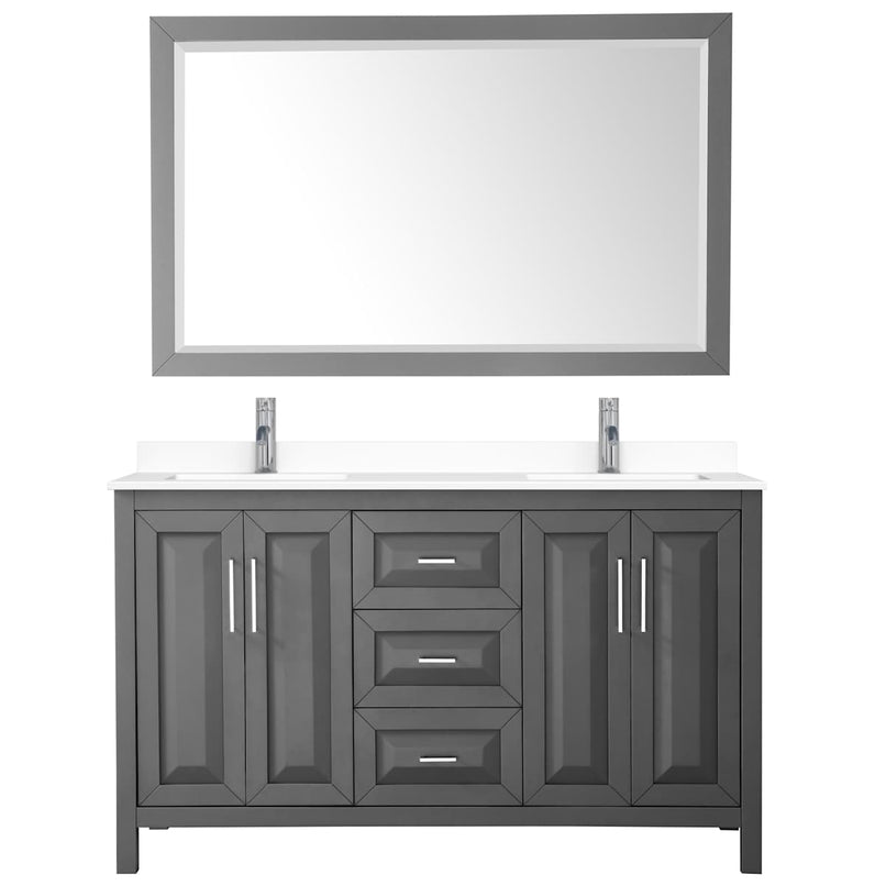 Daria 60" Free Standing Double Basin Vanity Set with Cabinet, Cultured Marble Vanity Top, and Framed Mirror - image 15