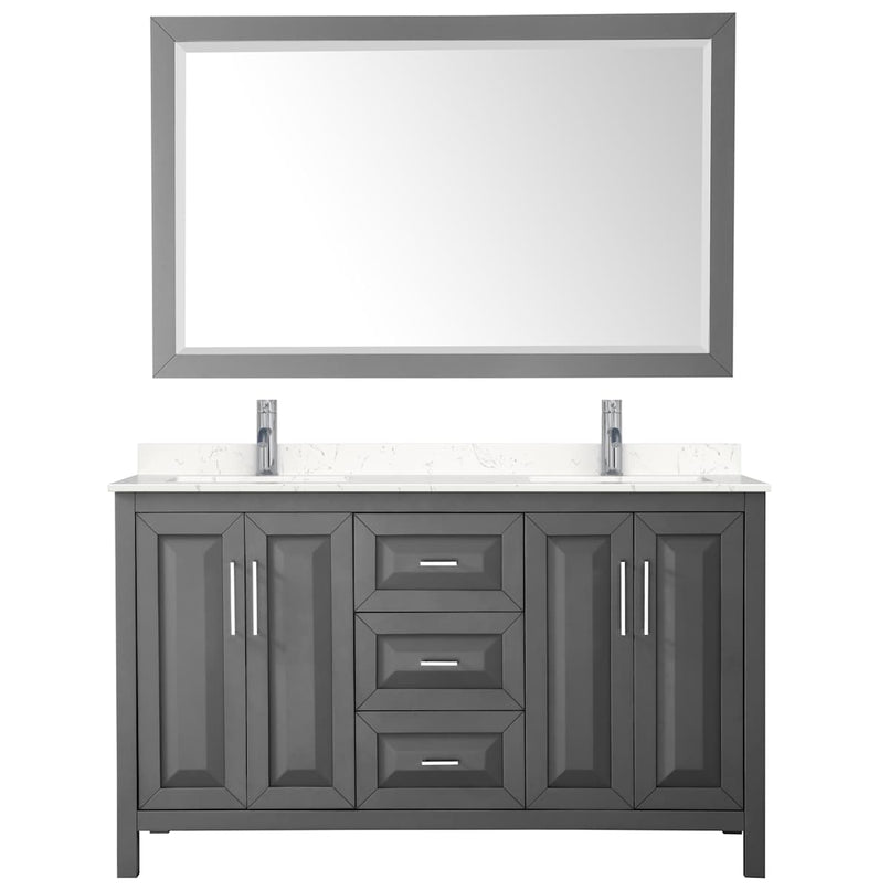 Daria 60" Free Standing Double Basin Vanity Set with Cabinet, Cultured Marble Vanity Top, and Framed Mirror - image 16