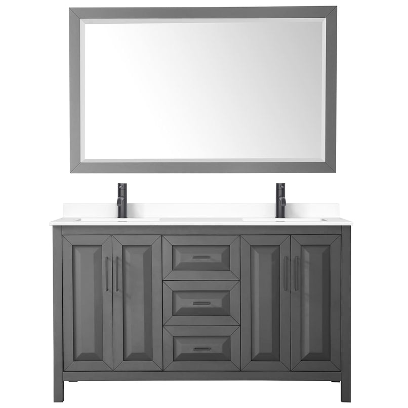 Daria 60" Free Standing Double Basin Vanity Set with Cabinet, Cultured Marble Vanity Top, and Framed Mirror - image 17