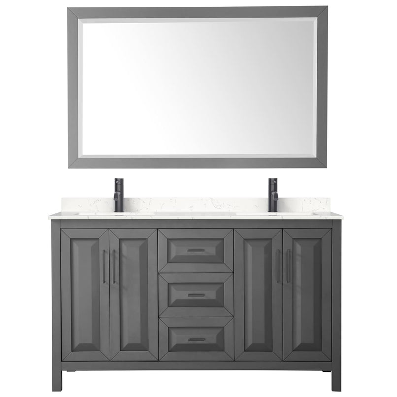 Daria 60" Free Standing Double Basin Vanity Set with Cabinet, Cultured Marble Vanity Top, and Framed Mirror - image 19