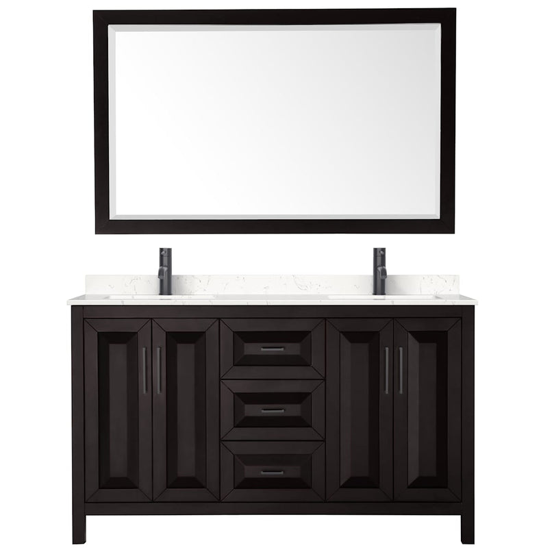 Daria 60" Free Standing Double Basin Vanity Set with Cabinet, Cultured Marble Vanity Top, and Framed Mirror - image 21